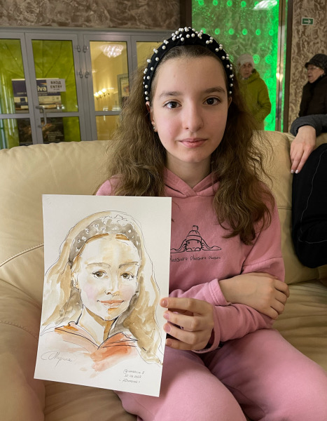 Желание Марины исполнилось, Михаил Шабалин, шаржист Минск, шаржист на мероприятие