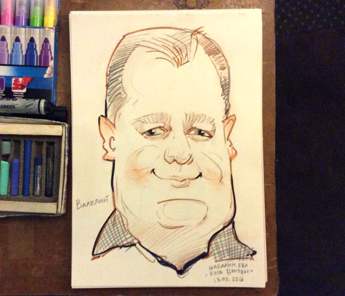 Шарж Валерия маркерами в исполнении шаржиста Мишеля