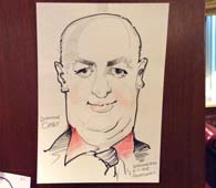 Шарж Олега цветными карандашами от шаржиста Мишеля
