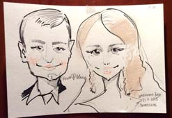 Шарж пастелью и маркером Ильи и Маши от Мишеля
