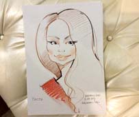 Шарж Насти мелками и маркером на свадьбе