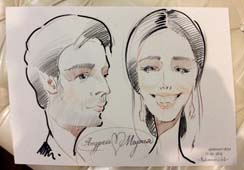 Шарж Андрея и Марии цветными мелками от Михаила Шабалина