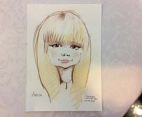 Шарж Алеси пастелью от шаржиста Михаила Шабалина