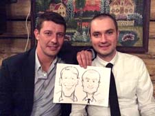 Александр и Валентин демонстрируют свой шарж